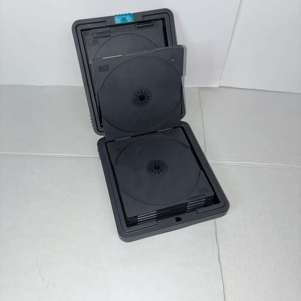 Laserline Hard Shell CD Case Storage Holder 12 Capacity Black